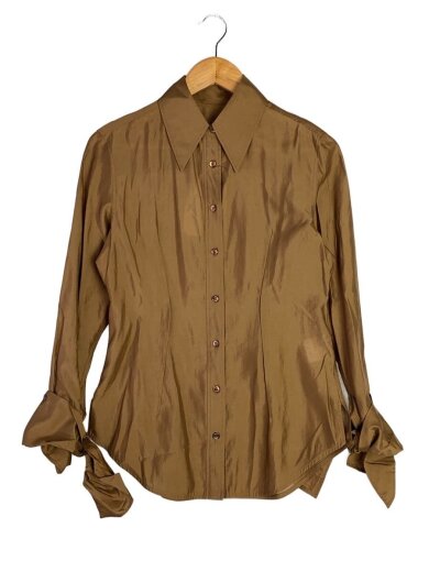 商品画像：SPLIT CUFFS SHIRT/長袖シャツ/S/レーヨン/BRW/202101// 1