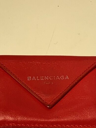 商品画像：ペーパーミニウォレット/3つ折り財布/レザー/RED/レディース/391446・6510// 3