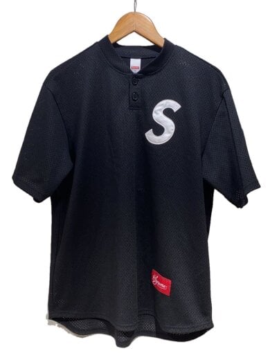 商品画像：S Logo Baseball Henley/半袖シャツ/S/ポリエステル/BLK 1