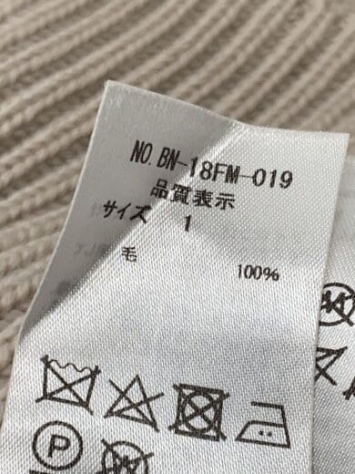 商品画像：ニット・セーター(厚手)/1/ウール/BEG/BN-18FM-019 4