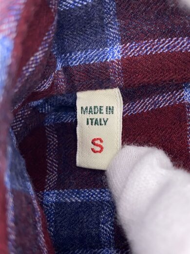 商品画像：カッタウェイカラー/イタリア製/長袖シャツ/S/コットン/RED/チェック// 4