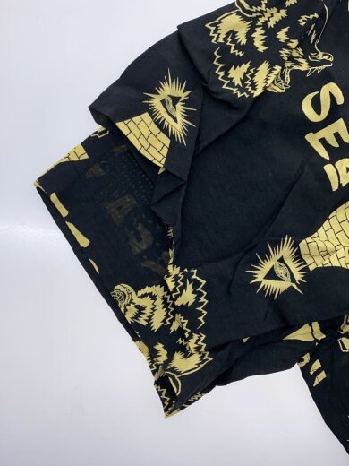 商品画像：半袖シャツ/L/レーヨン/BLK/総柄/WDS-KTKG-02 5