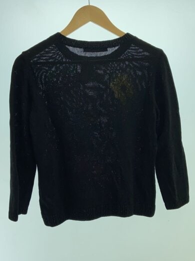 商品画像：ニット・セーター(薄手)/M/コットン/BLK/無地/0377456 2