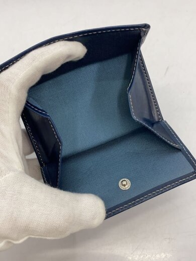 商品画像：3つ折り財布/牛革/BLU/メンズ 5