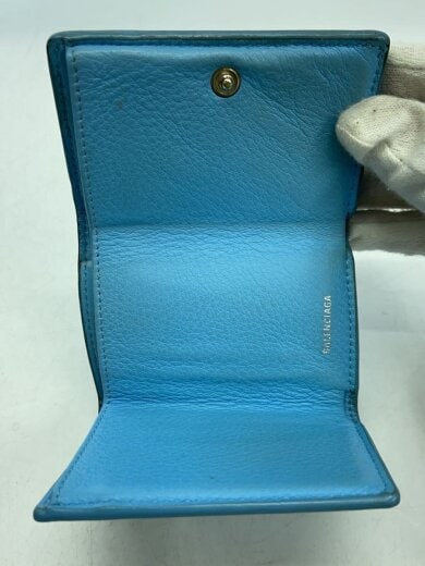 商品画像：ペーパーミニウォレット/3つ折り財布/レザー/BLU/レディース/391446 4