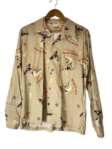 商品画像：長袖シャツ/M/コットン/マルチカラー/総柄/3115069 1