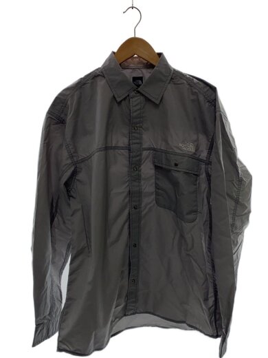 商品画像：L/S NUPTSE SHIRT_ロングスリーブヌプシシャツ/L/ナイロン/GRY/無地 1