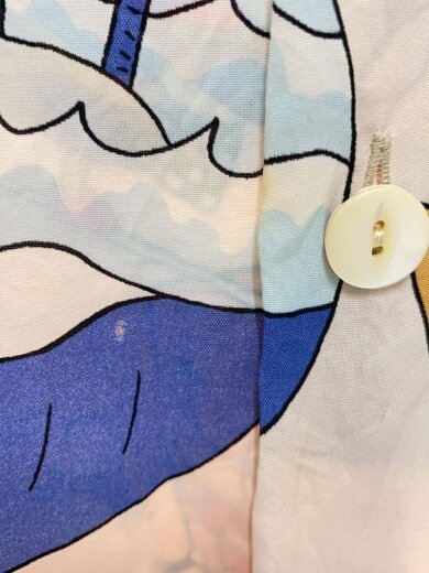 商品画像：半袖シャツ/XL/レーヨン/BEG/総柄/SS33556/シミ有// 8