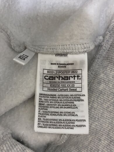 商品画像：パーカー/M/コットン/GRY/Hooded Carhartt Sweat 4