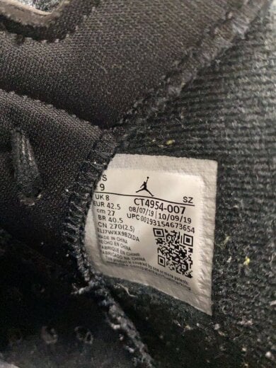 商品画像：AIR JORDAN 6 RETRO/27cm/BLK// 5