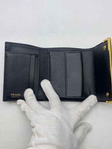 商品画像：3つ折り財布/PVC/BLK/レディース// 4