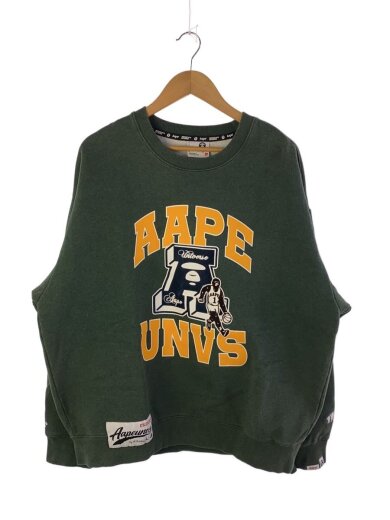 商品画像：AAPE CREW NECK SWEAT/XL/コットン/GRN 1