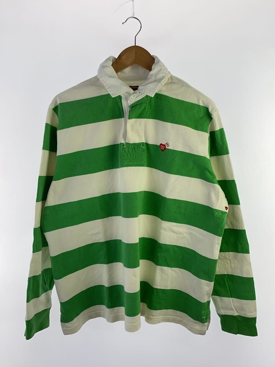 HUMAN MADE / ラガーシャツ/M/コットン/GRN/ボーダー