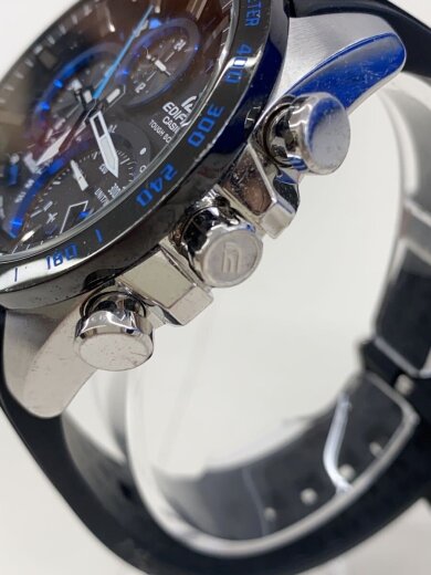 商品画像：ソーラー腕時計・EDIFICE/アナログ/ラバー/BLU/BLK/チタン 8