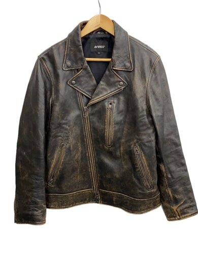 商品画像：AGED LEATHER W-RIDERS JACKET/XL/レザー/BRW/783-2250011 1