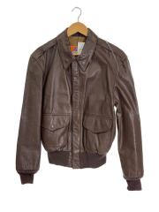 レザージャケット・ブルゾン/38/レザー/BRW/GAS 201-01-8101M/背面キズ有