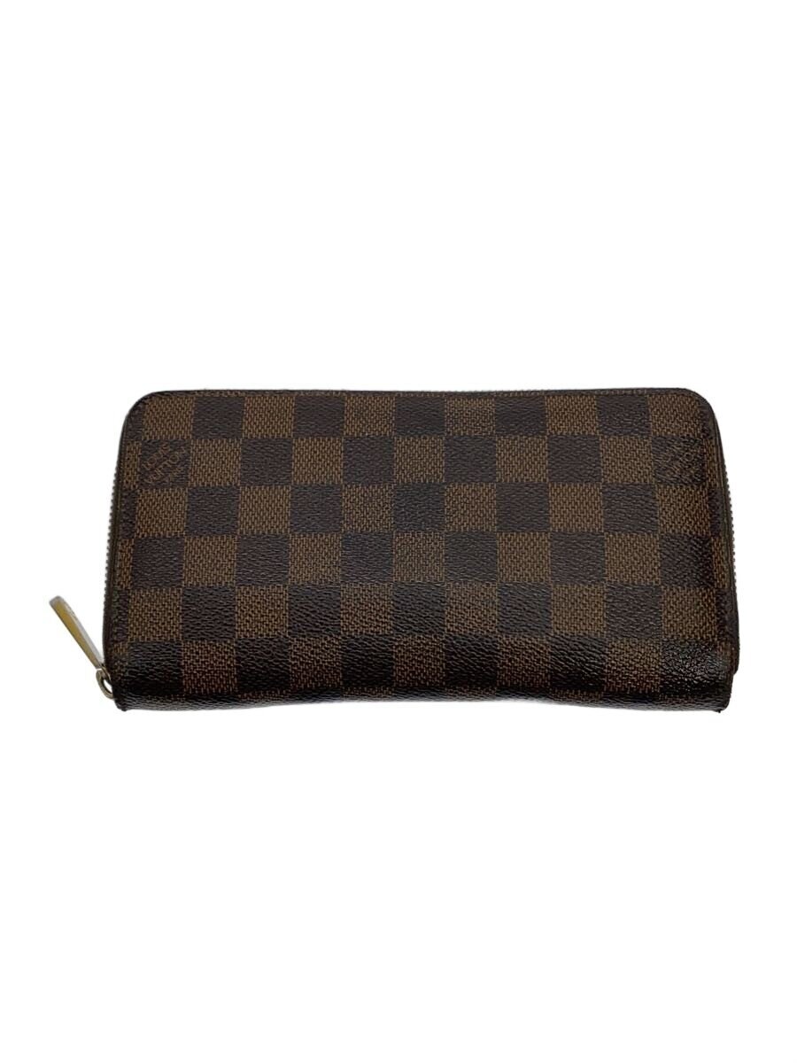 LOUIS VUITTON / 1)ジッピー・ウォレット_ダミエ・エベヌ/PVC/BRW/総柄/メンズ