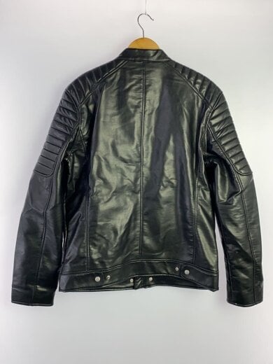 商品画像：シングルライダースジャケット/XL/フェイクレザー/BLK/無地 2