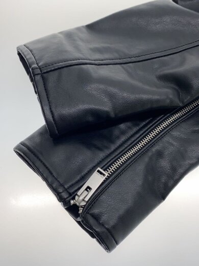 商品画像：シングルライダースジャケット/XL/フェイクレザー/BLK/無地 8