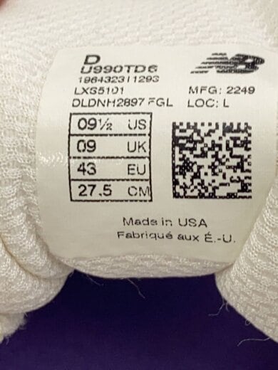 商品画像：U990/ホワイト/27.5cm/WHT 5