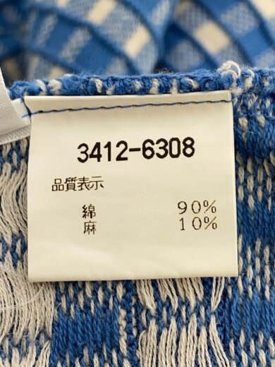 商品画像：ニット・セーター(薄手)/FREE/コットン/BLU/チェック/3412-6308 4