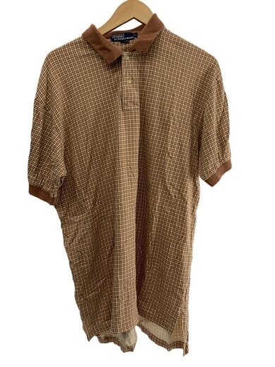 商品画像：USA製/ポロシャツ/XL/コットン/BRW/チェック// 1