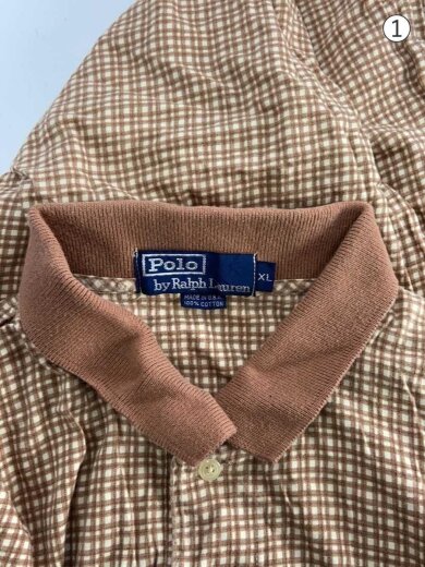 商品画像：USA製/ポロシャツ/XL/コットン/BRW/チェック// 6