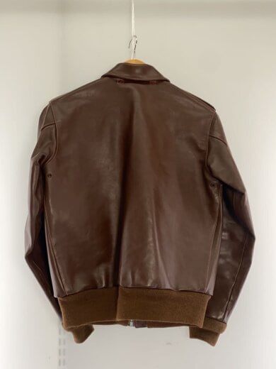 商品画像：A-2/フライトジャケット/34/レザー/BRW/AC-23373/スレ/リブ穴開き有 2