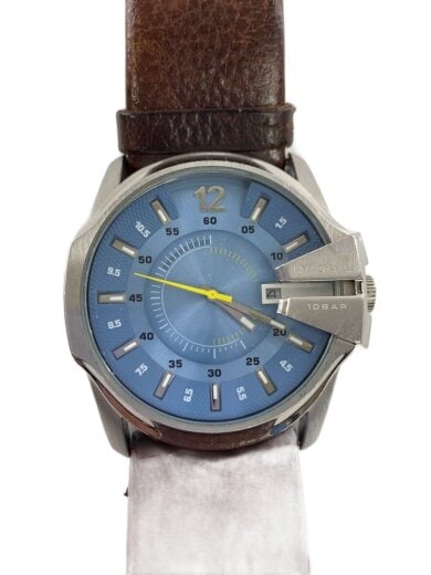 商品画像：クォーツ腕時計/アナログ/レザー/BLU/BRW/チタン/DZ1399 1