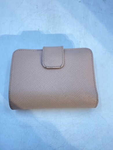 商品画像：2ツ折サイフ/牛革/BEG/無地/レディース 2