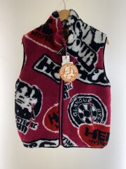 フリースベスト/FREE/ポリエステル/RED