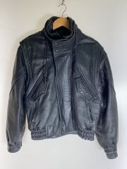 JACQUES LEATHER/シングルライダースジャケット/XS/レザー/BLK