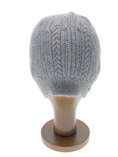 商品画像：ニットキャップ/FREE/カシミア/GRY/無地/レディース 1