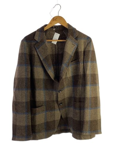 商品画像：テーラードジャケット/50/ウール/BRW/チェック 1
