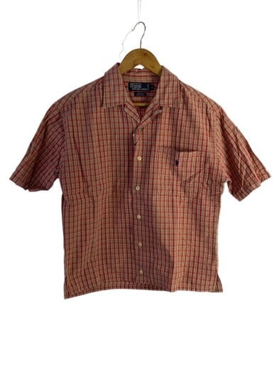 商品画像：半袖シャツ/M/コットン/RED/チェック 1