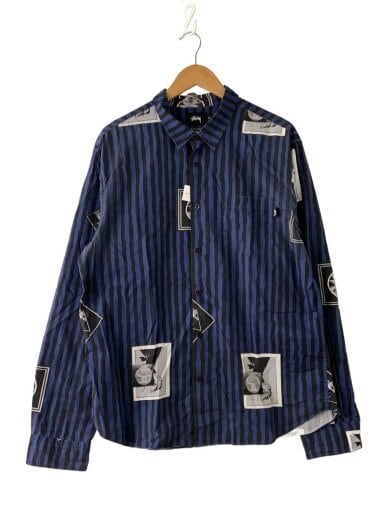 商品画像：長袖シャツ/XL/コットン/BLU/ストライプ// 1