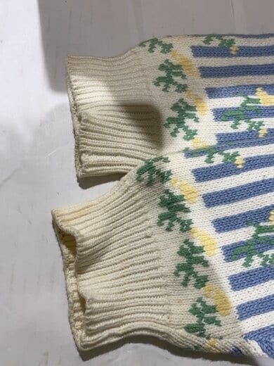 商品画像：80s-90s/黒タグ/フラワー刺繍/コットンカーディガン/L/コットン/ブルー/総柄 5