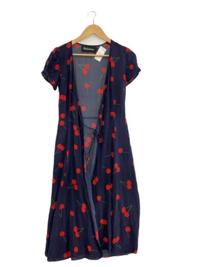 商品画像：Realisation/チェリー柄ラップワンピース/XS/シルク/NVY 1