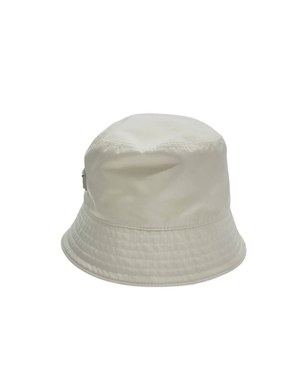 PRADA / バケットハット/M/コットン/WHT/無地/レディース/1HC137　2DMI
