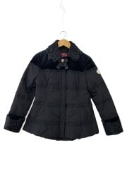 レース装飾/ダウンジャケット/40/ポリエステル/BLK
