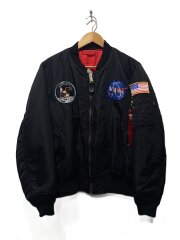 ×NASA/MA-1/フライトジャケット/M/ナイロン/BLK