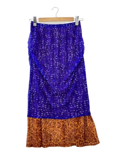 商品画像：25SS/メッシュレイヤードスカート/S/ナイロン/BLU/総柄 1