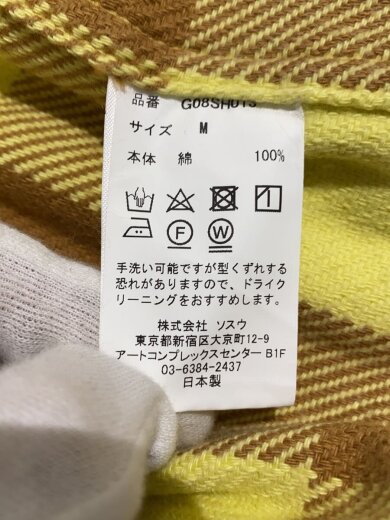 商品画像：NYne/長袖シャツ/M/コットン/YLW/チェック/G08SH013 4