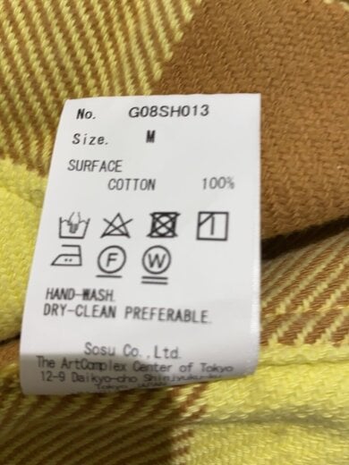 商品画像：NYne/長袖シャツ/M/コットン/YLW/チェック/G08SH013 5