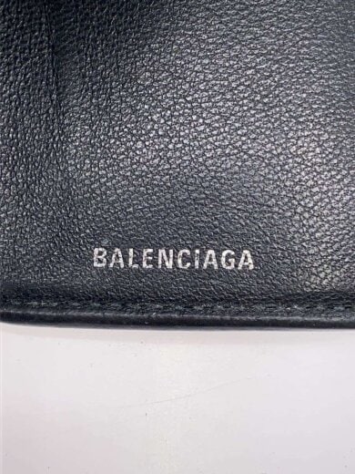 商品画像：ミニウォレット/3つ折り財布/レザー/BLK/メンズ// 3