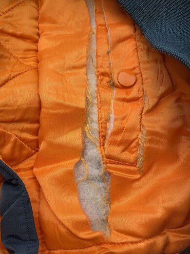 商品画像：90s USA製 フェード 襤褸 ボロ フライトジャケット/ナイロン/GRN 8