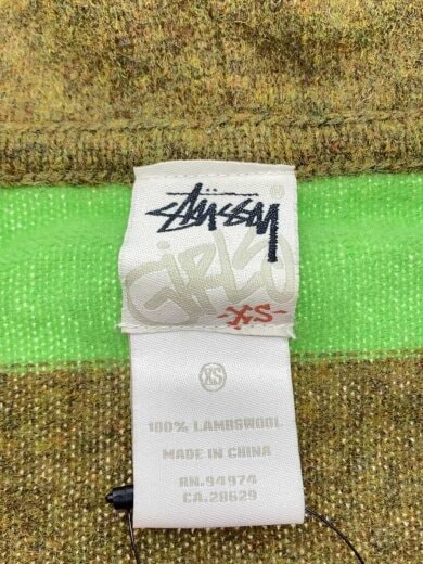 商品画像：OLD STUSSY 90s Y2K ジップパーカー/XS/ウール/マルチカラー/ボーダー 3