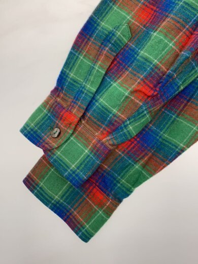 商品画像：フロントジップポケット アームジップポケット オンブレ長袖シャツ/44/ウール/マルチカラー/チェック 5