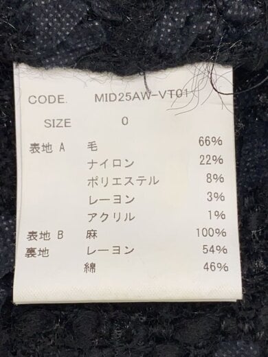 商品画像：25AW TWEED VEST ジレベスト/0/ウール/BLK/MID25AW-VT01 4