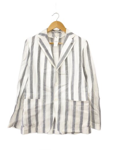 商品画像：テーラードジャケット/--/--/ホワイト/ストライプ/G-LIGHT12K/タリアトーレ// 1